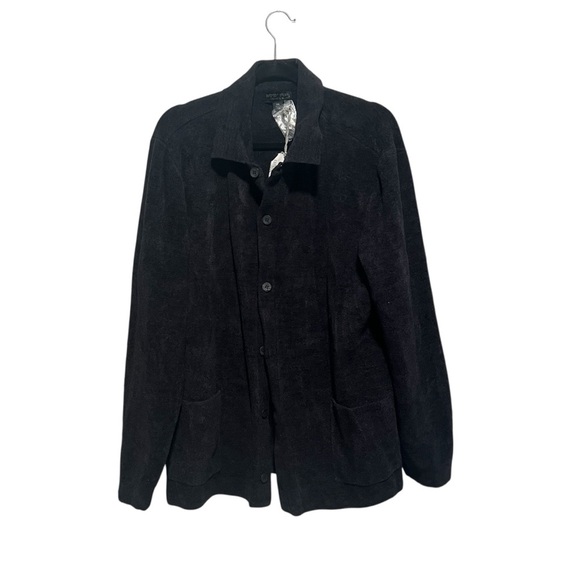 Barefoot Dreams CozyChic Ultra Lite® Men's Button Down Cardigan Black, NWT - Picture 2 of 5